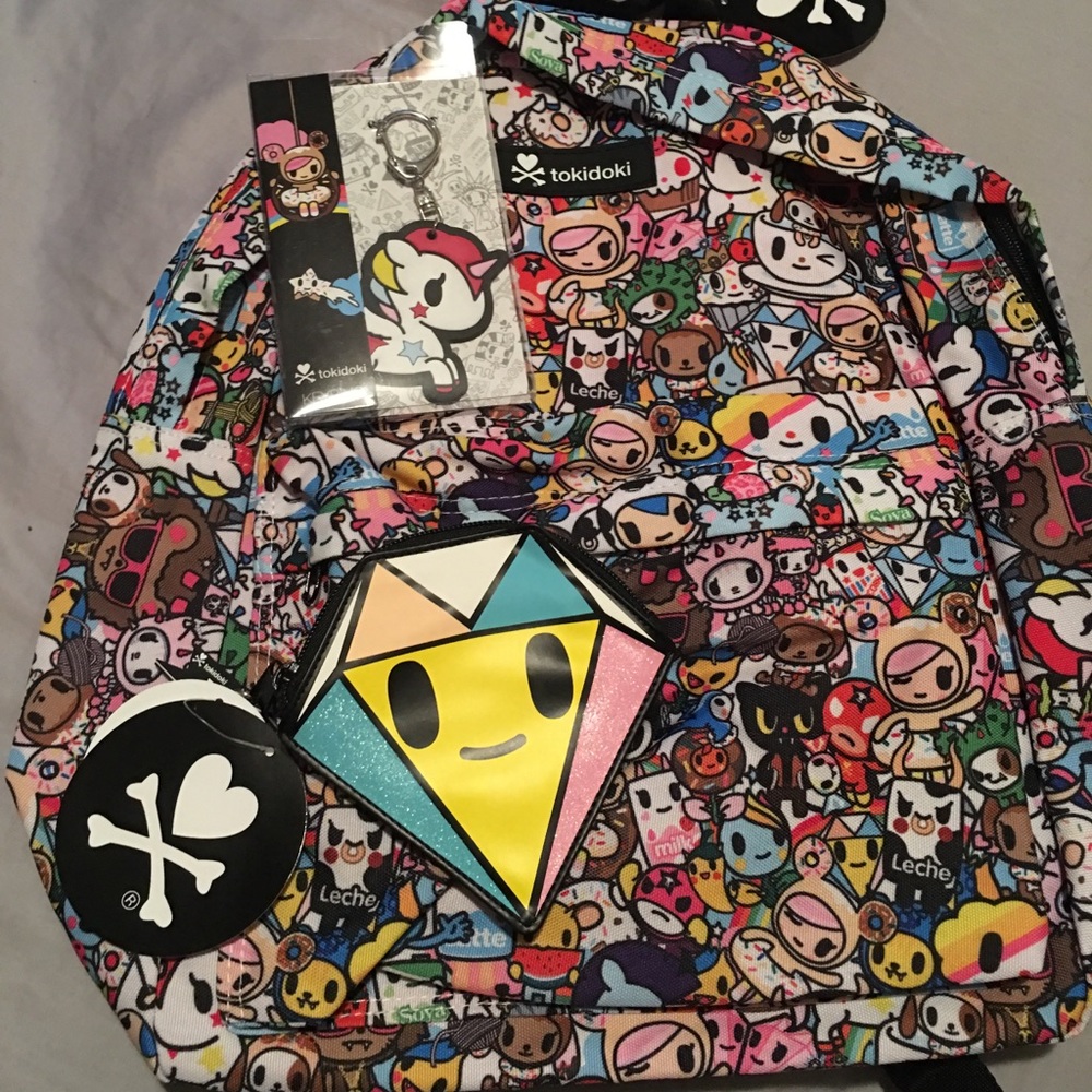 Tokidoki backpack key chain coin purse